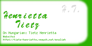 henrietta tietz business card
